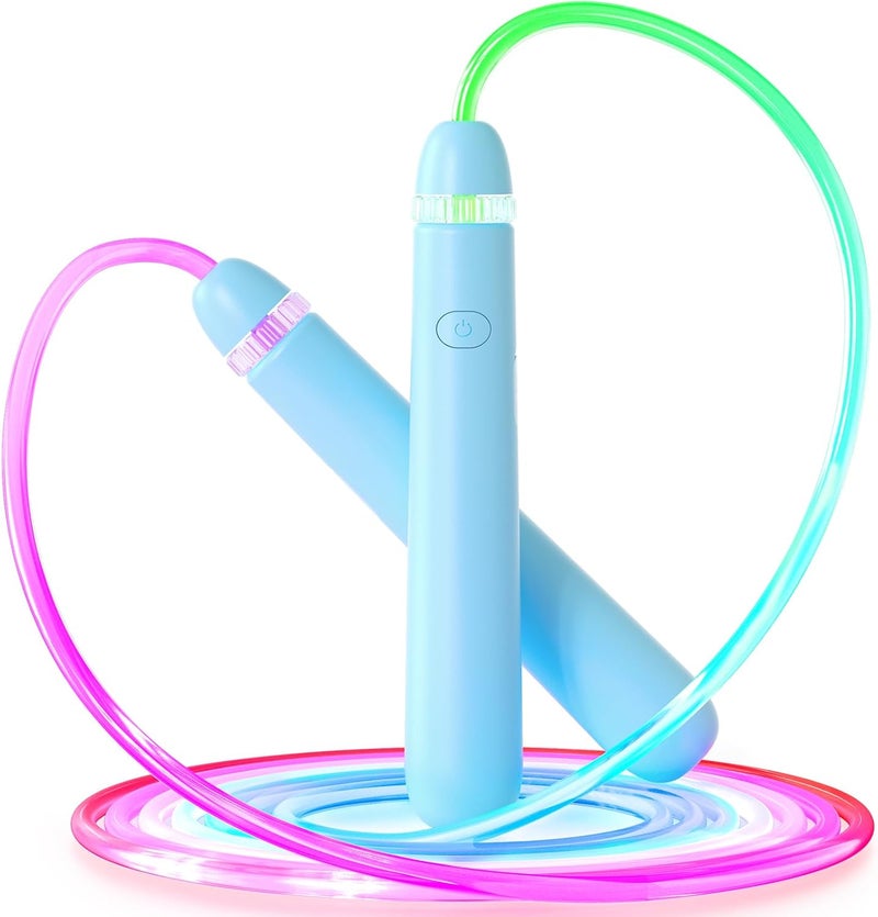 ACHDOFITS LED Light Up Jump Rope for Kids and Adult, Adjustable Glowing Skipping Rope for Boys and Girls, Colorful Luminous Jumping Rope for Fitness and Workout - Image 1